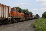 Once the power for 67X-28, BNSF 8233 & CP 9801 roll west as the DPU's after being combined with 67X-29